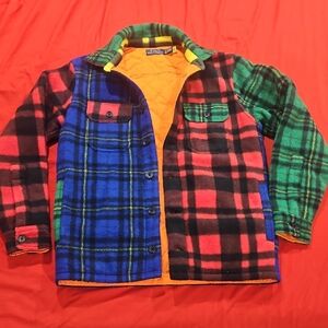 Polo Ralph Lauren Mens Colorful Plaid Button Down Shacket Sz XS